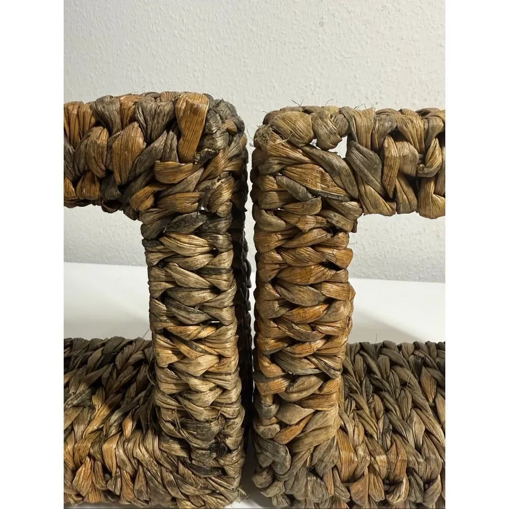 Set of 2 Natural Boho Wicker Rattan Wall  Shelf Padma’s Plantation Furniture